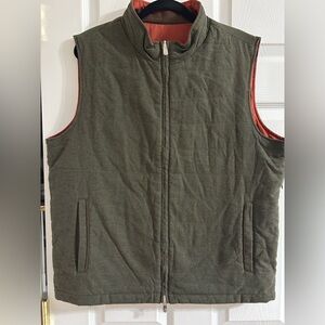 Peter Millar Crown Reversible Stretch Cotton Quilted Full Zip Vest Sz Large EUC